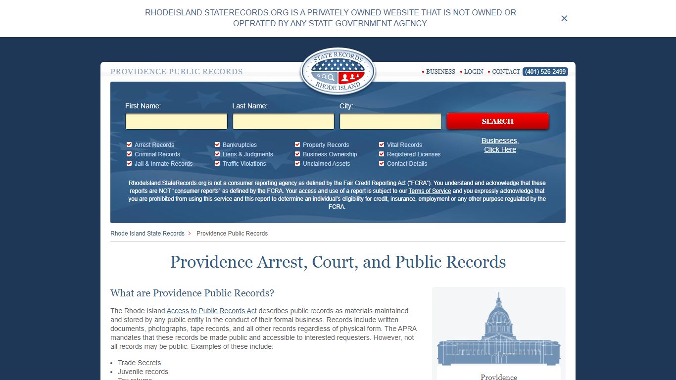 Providence Arrest and Public Records | Rhode Island.StateRecords.org