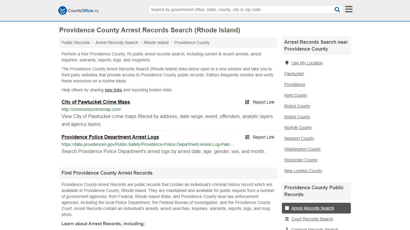 Arrest Records Search - Providence County, RI (Arrests & Mugshots)